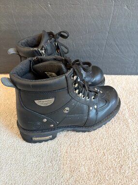 Milwaukee Motorcycle Boots Men's Size 10D Black MB433 Side Zip